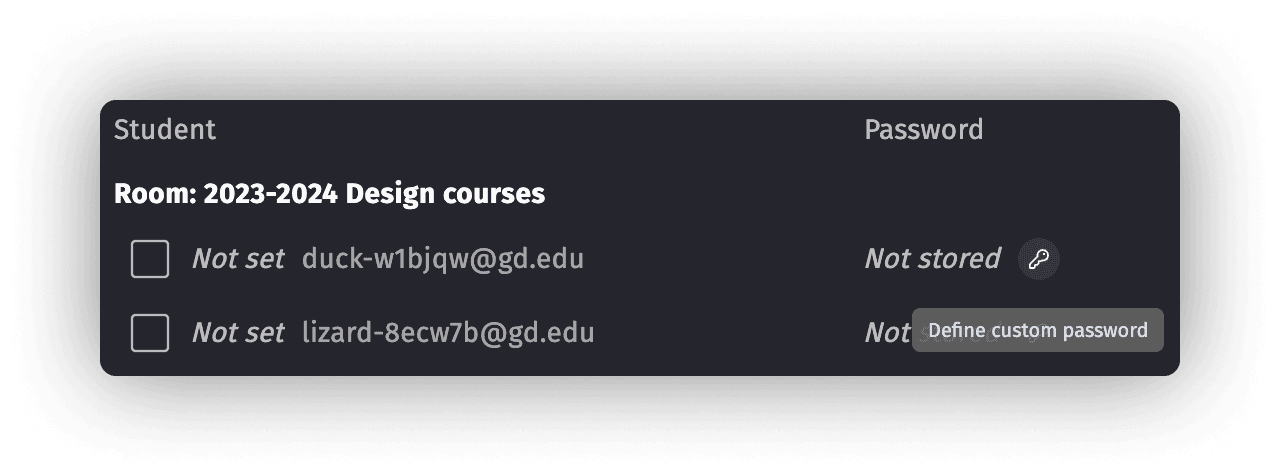 Zoom on the "Change password" feature
